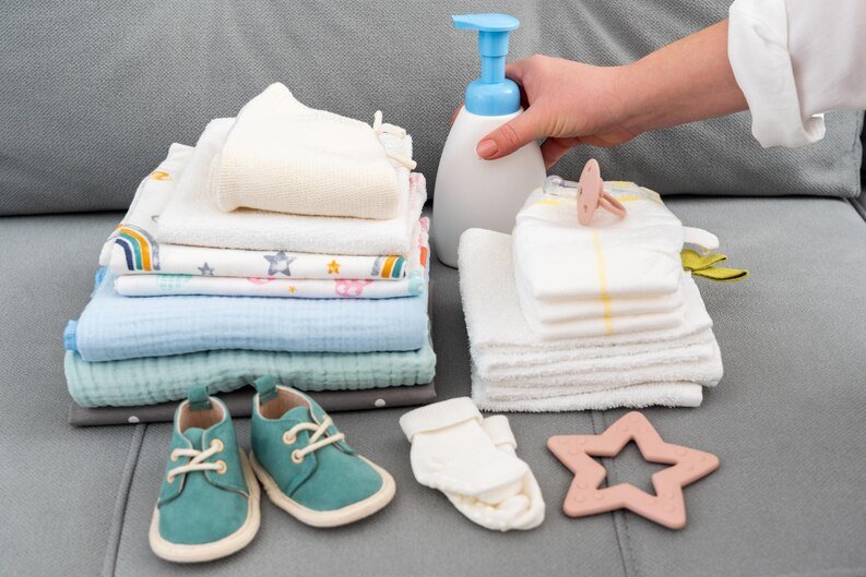 Limpieza de biberones y juguetes de bebé para eliminar gérmenes y bacterias.
